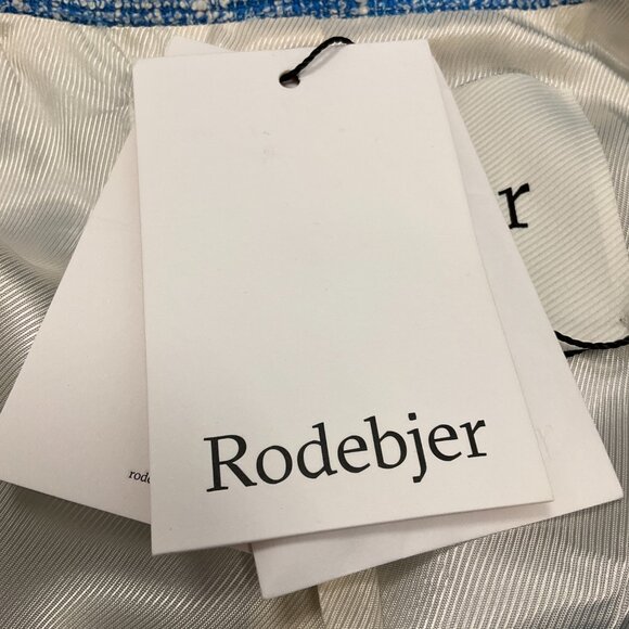 Rodebjer Blue / White Fringed Tweed Blazer - Picture 5 of 6